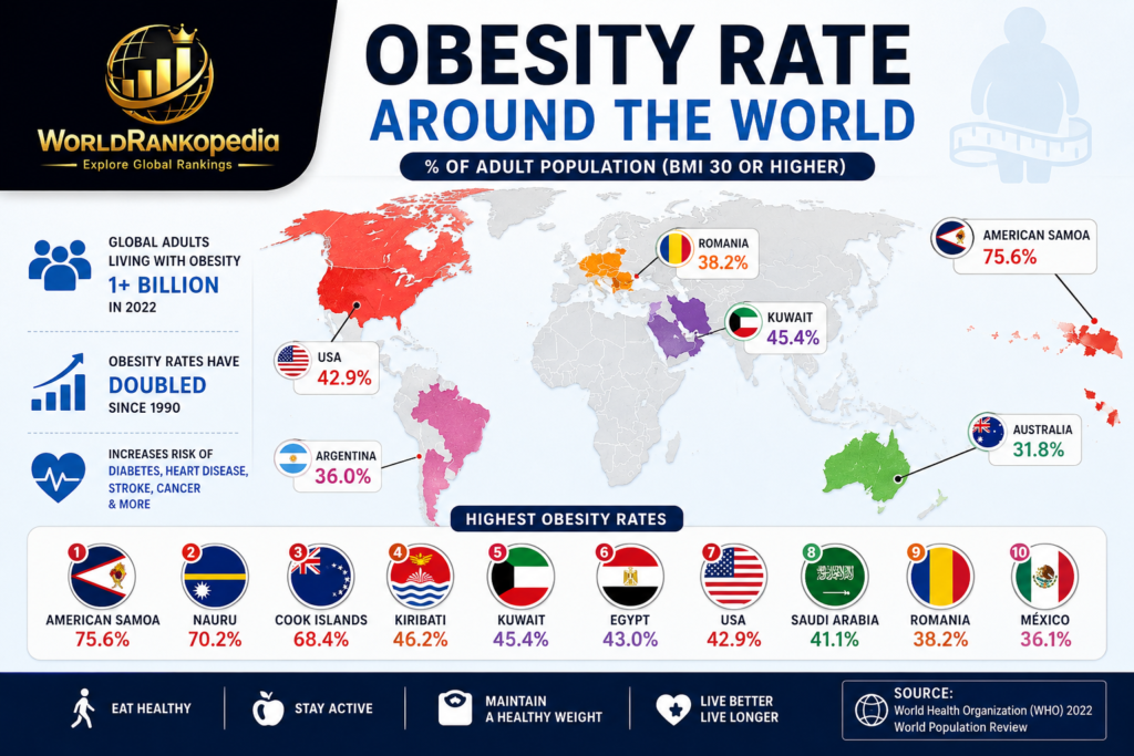 Top Countries With the Highest Obesity Rates in the World (2026) 01