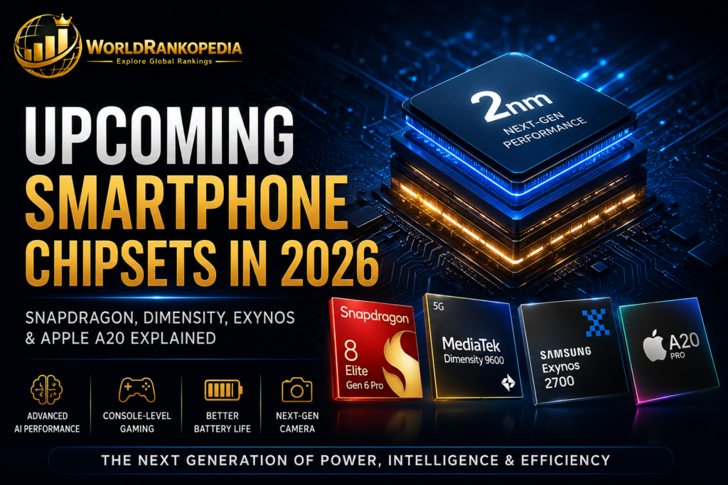 Upcoming Smartphone Chipsets in 2026: Snapdragon, Dimensity, Exynos & Apple A20 Explained Upcoming Smartphone Chipset